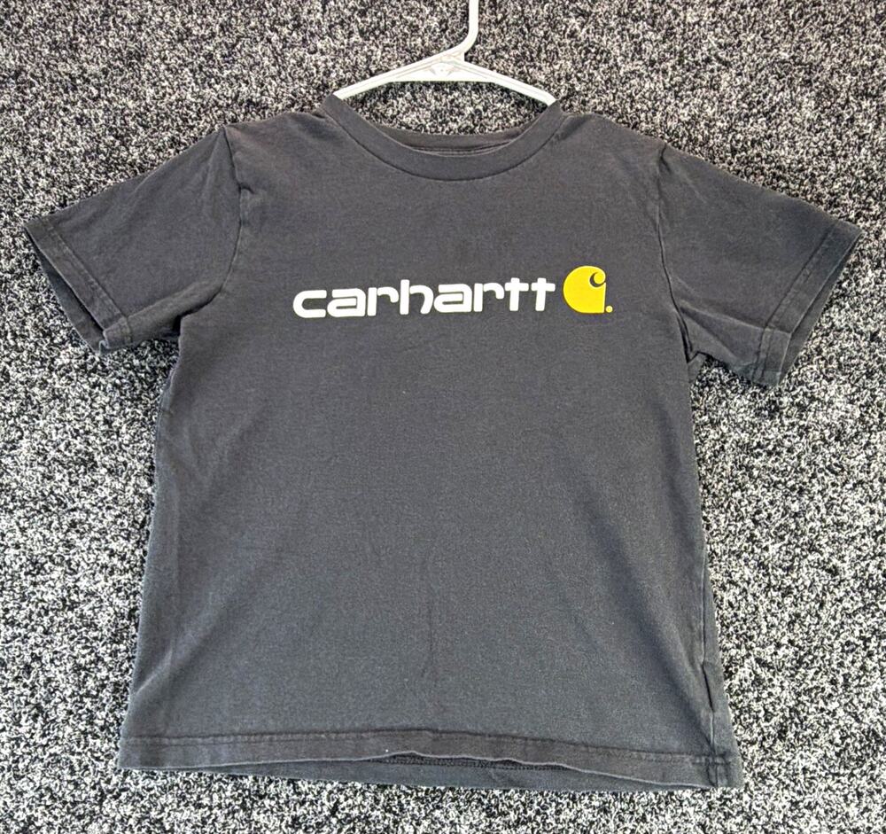 Carhartt Boys S Gray Logo Graphic Print Short Sleeve Crew Neck T-Shirt TK6156-B